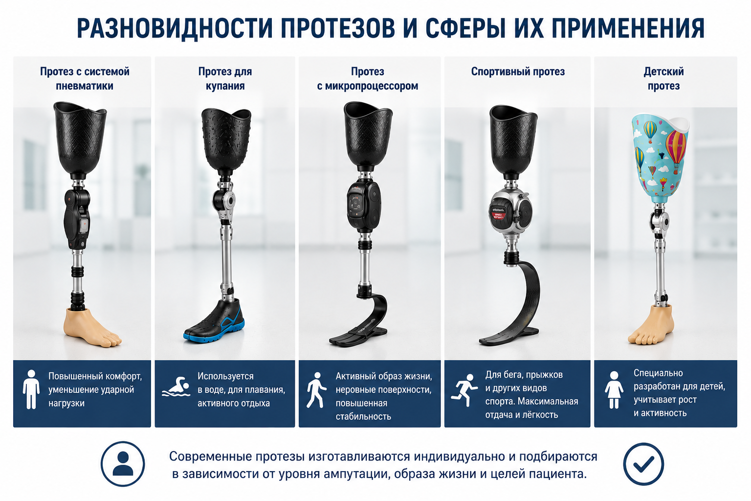Разновидности протезов и сферы их применения